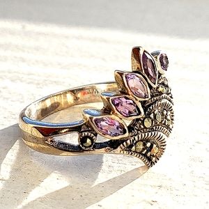 925 sterling  amethyst and marcasite ring...so petty!